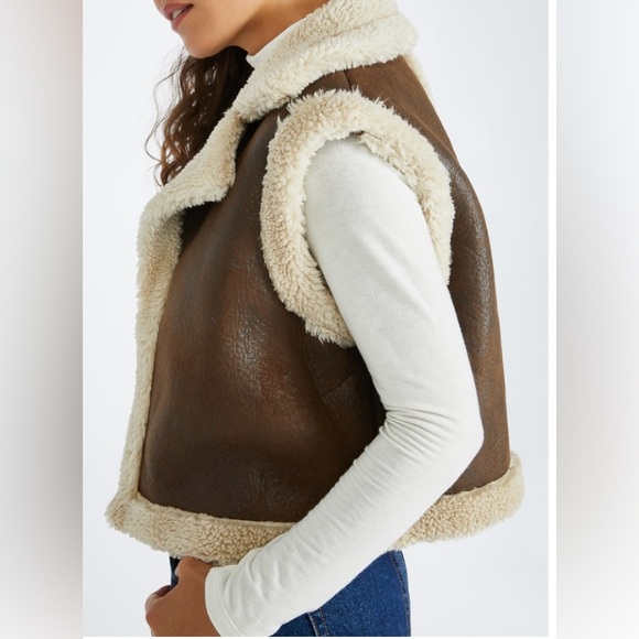 4 In 1 Shearling Faux Leather Long Coat - NWT!!! - Picture 14 of 15